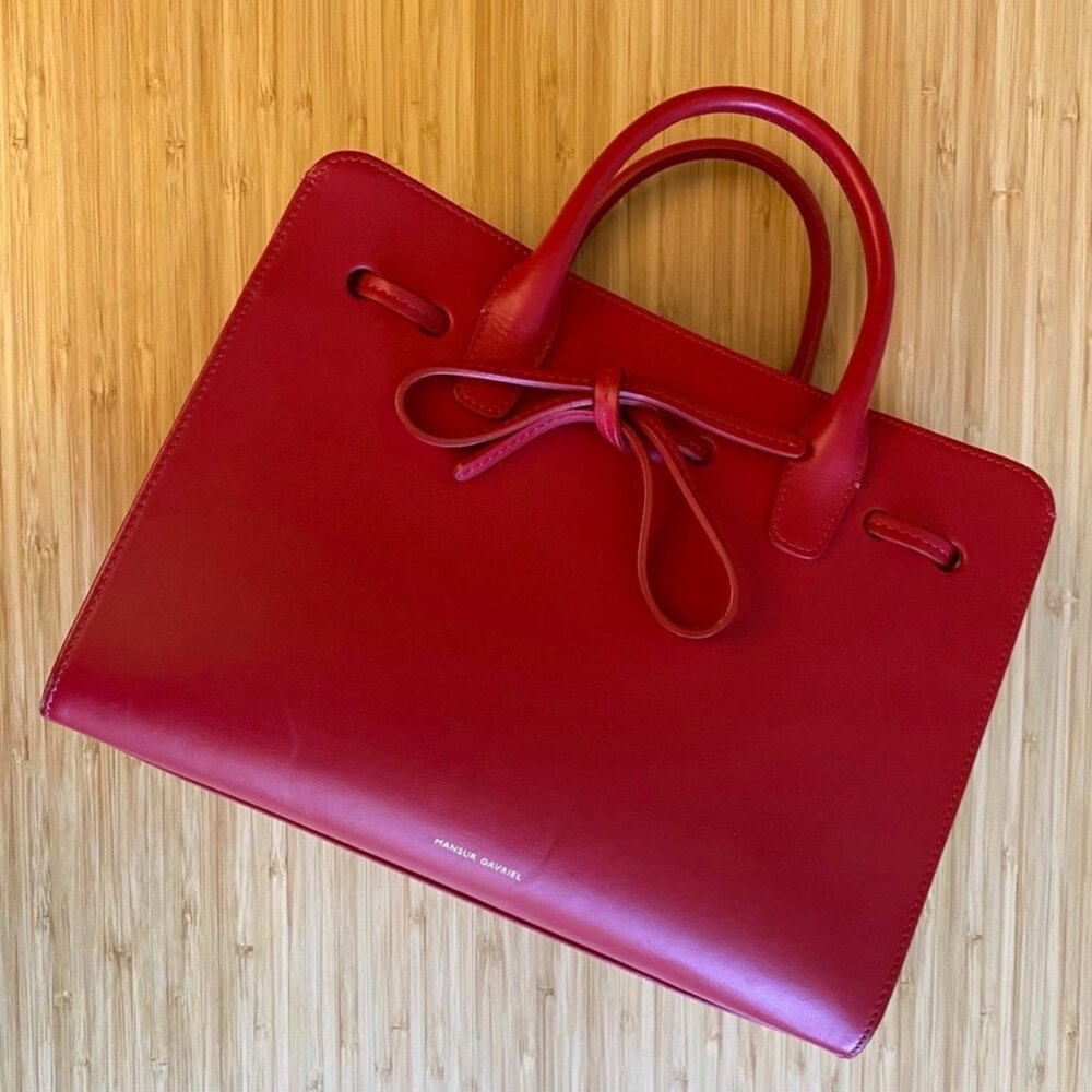 Mansur Gavriel Mini Sun Bag in Flamma Red - Picture 4 of 5